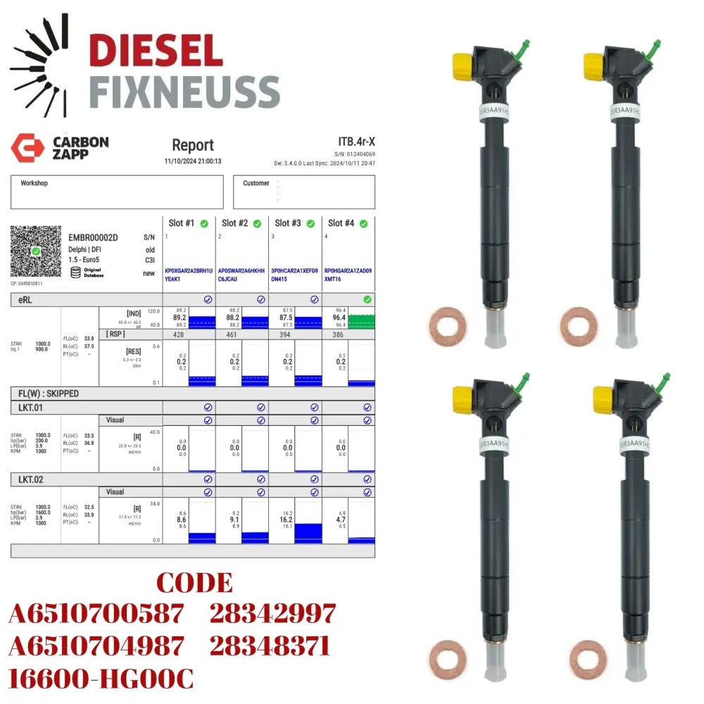 4x buse d'injection A6510700587 A6510704987 EMBR00002D DELPHI CE-SPRINTER