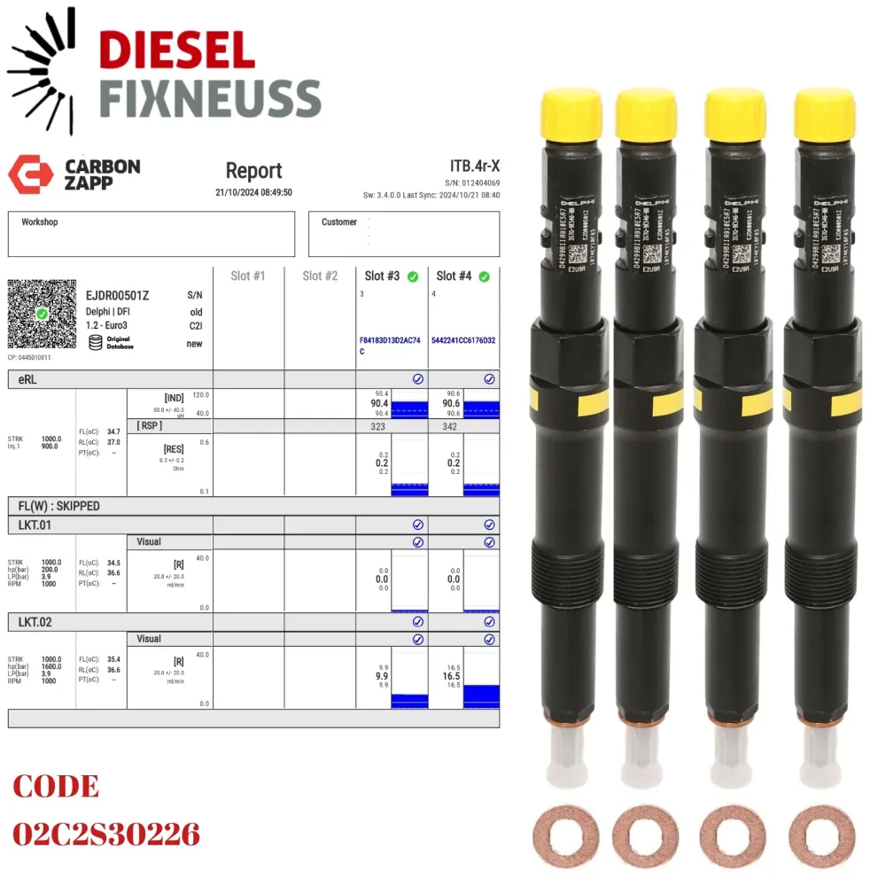 4x buse d'injection injecteur Diesel Delphi EJDR00501Z 3S7Q9K546BB R00501Z