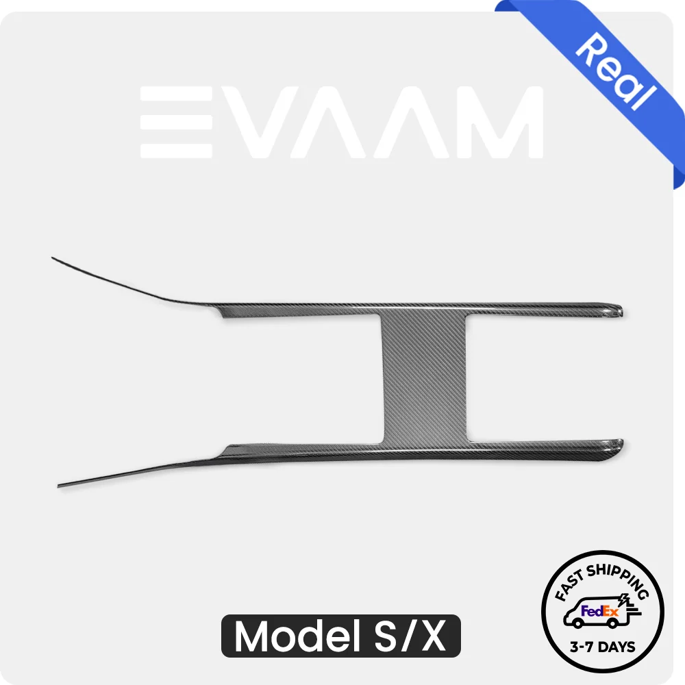 Cache latéral de console centrale en fibre de carbone véritable EVAAM® pour Model S/X 2021+