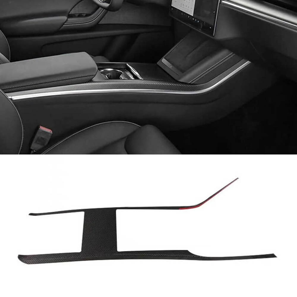 Cache latéral de console centrale en fibre de carbone véritable EVAAM® pour Model S/X 2021+