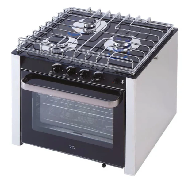 CAN SB CU3000 Cuisinière à gaz à 3 brûleurs avec four en acier inoxydable