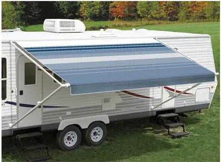 Auvent de terrasse Carefree Fiesta RV – 16 pi x 8 pi manuel/électrique, noir/gris 86168D8D Carefree RV