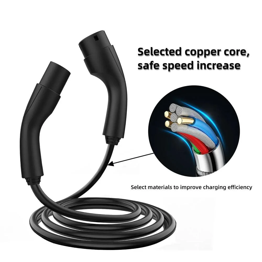 Câble de charge pour véhicule électrique, adaptateur femelle type 2 vers mâle type 2 pour borne de recharge-Câble de charg...