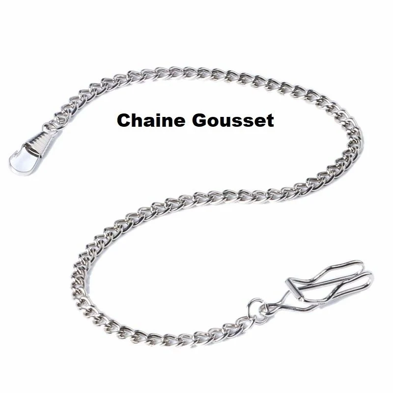Chaine de montre à gousset en métal chromé neuve