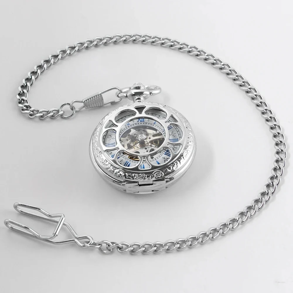 Chaine de montre à gousset en métal chromé neuve