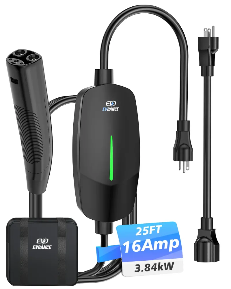 Chargeur portable EVDANCE Niveau 1 et 2 NEMA 6-20 12/16 Câble 25 pieds