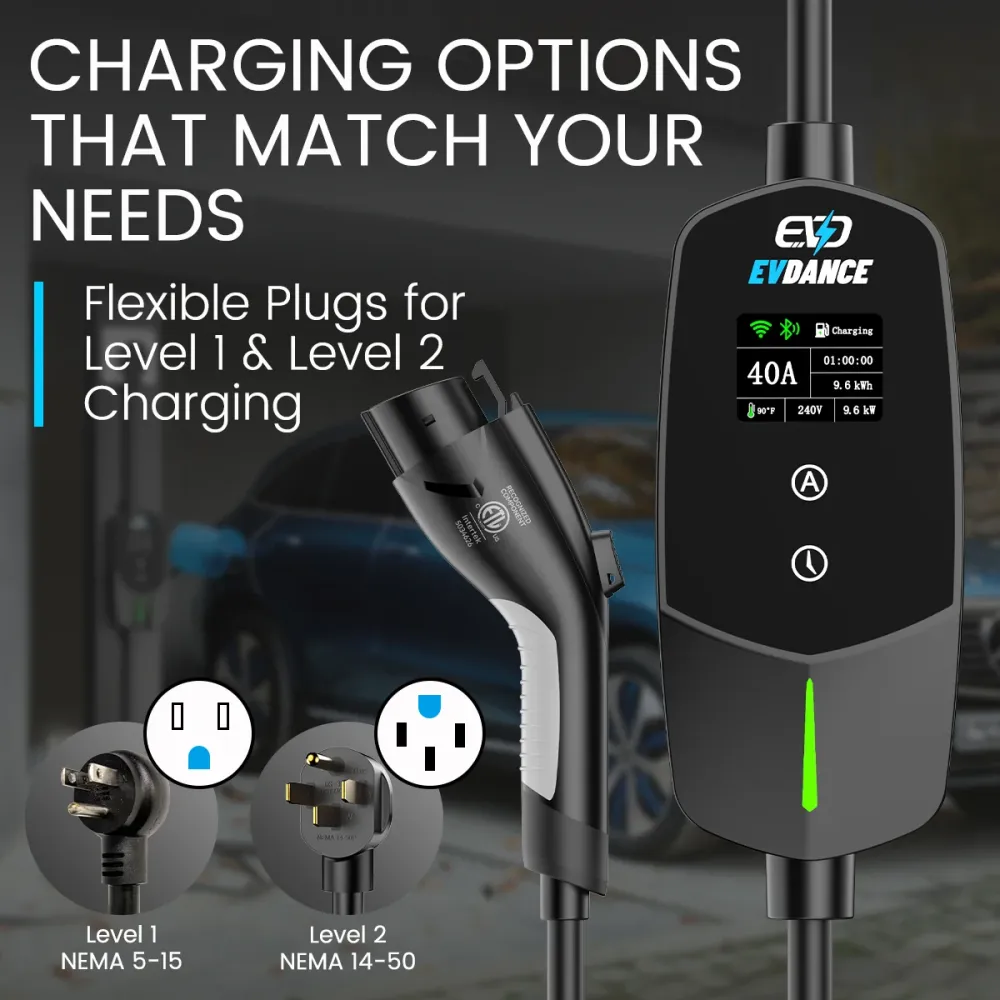 Chargeur de véhicule électrique portable EVDANCE niveau 2 NEMA 14-30 24 J1772