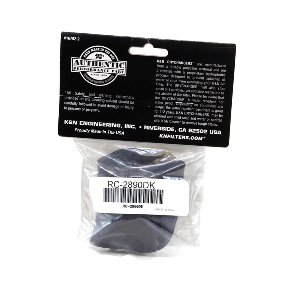 CHAUSSETTE DE RECHANGE POUR FILTRE AIR K&N RC-2890 NOIR