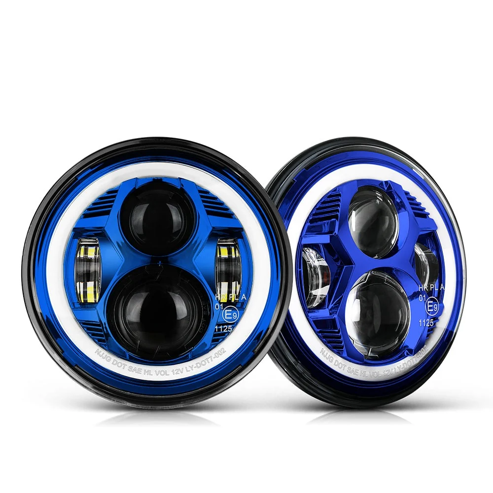 Paire de phare rond scellé de 7 pouces avec halo pour Jeep CO LIGHT