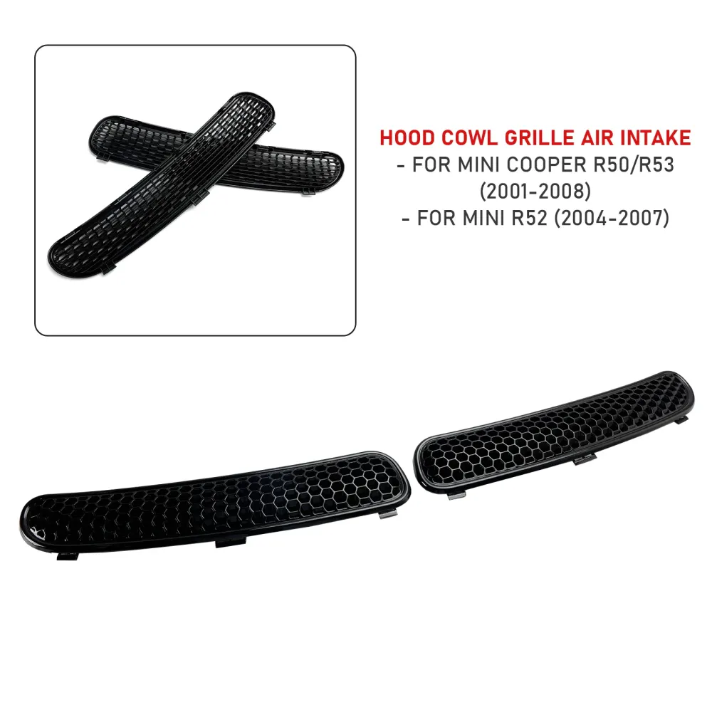 Conduit d'admission d'air de grille de capot de capot Mini R52 2004-2007 7122506 & 7122505