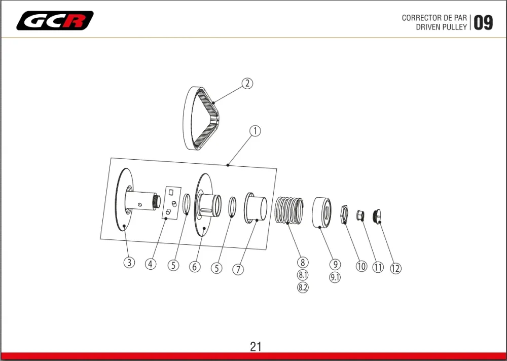 Correcteur de couple GCR / GCR Torque control pulley