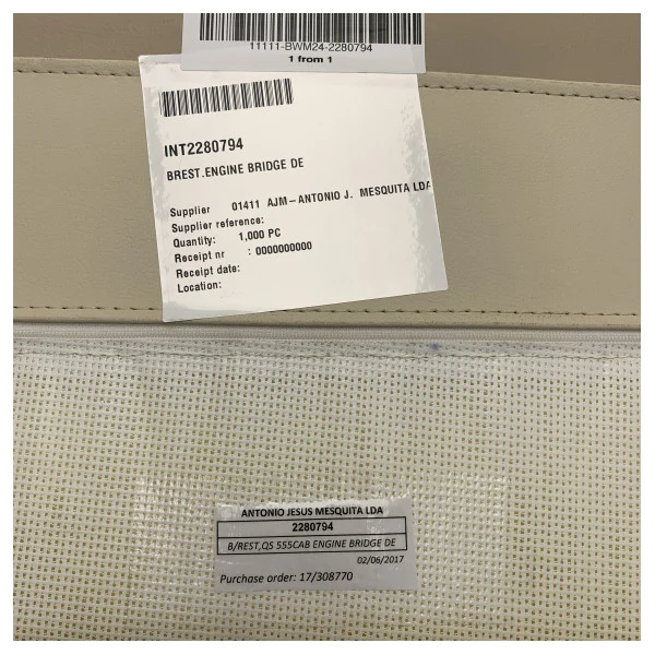 Coussin de dossier de cabine Quicksilver 555 moteur pont
