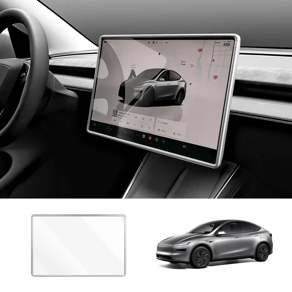 Écran central tout-en-un en verre trempé et cadre pour Tesla Model Y Juniper 2025+ Style