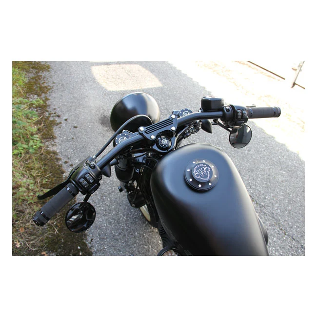 Cult Werk One Piece Riser Top Clamp Noir pour Harley