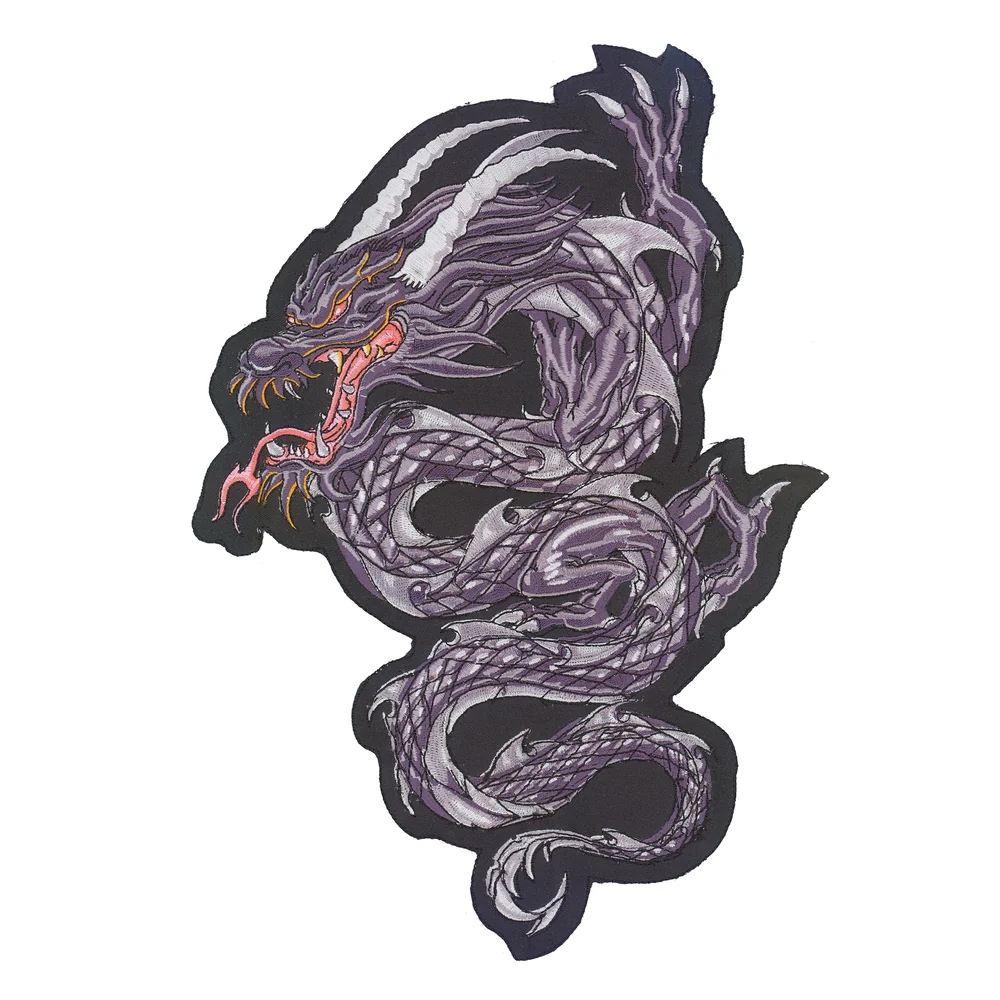 Écusson Menace mortelle Dragon gris