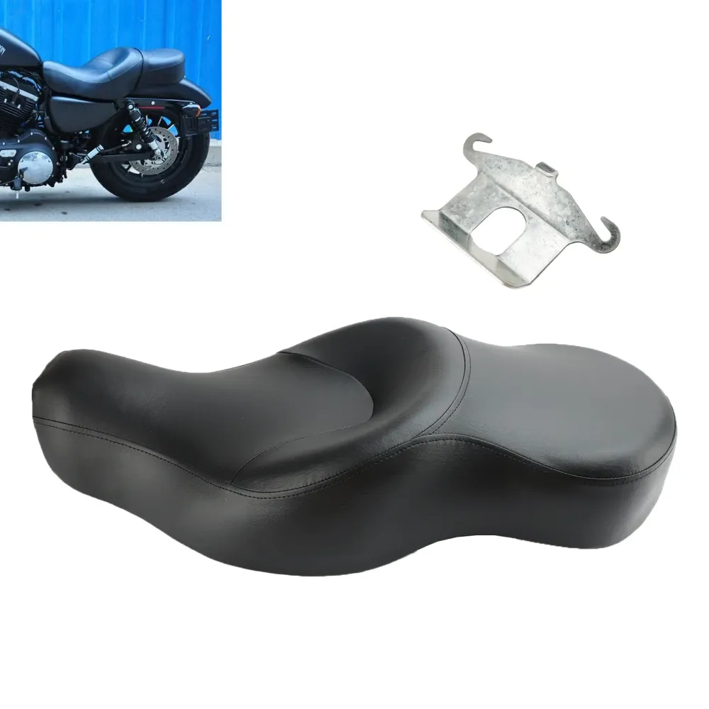 Davidson XL 883 (EFI) 2007-2008, siège conducteur noir biplace&Pacheteur pour cuir