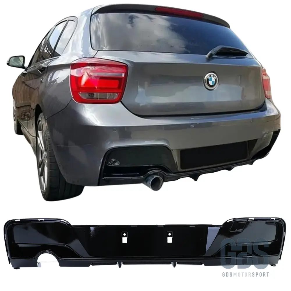 Diffuseur M Performance Noir Brillant Simple Sortie Gauche BMW Série 1 F20 F21 Phase 1