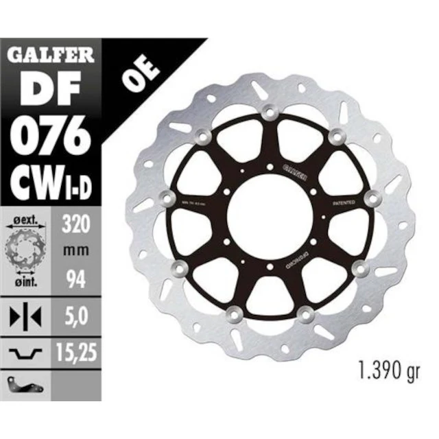 Disques de frein avant wave flottant droit Honda CBR 1000 RR Fireblade 08-16 Galfer