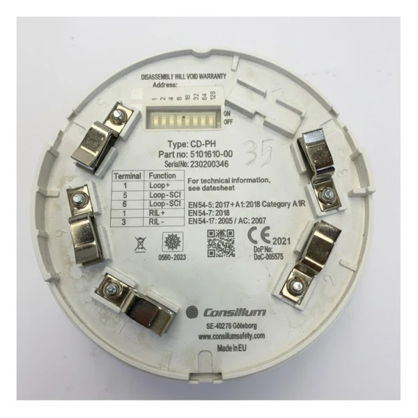 Détecteur de fumée et de chaleur optique Consilium Salwico CD-PH Blanc - 5101610-00