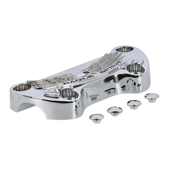 Eagle Spirit One Piece Riser Top Clamp Chrome pour Harley