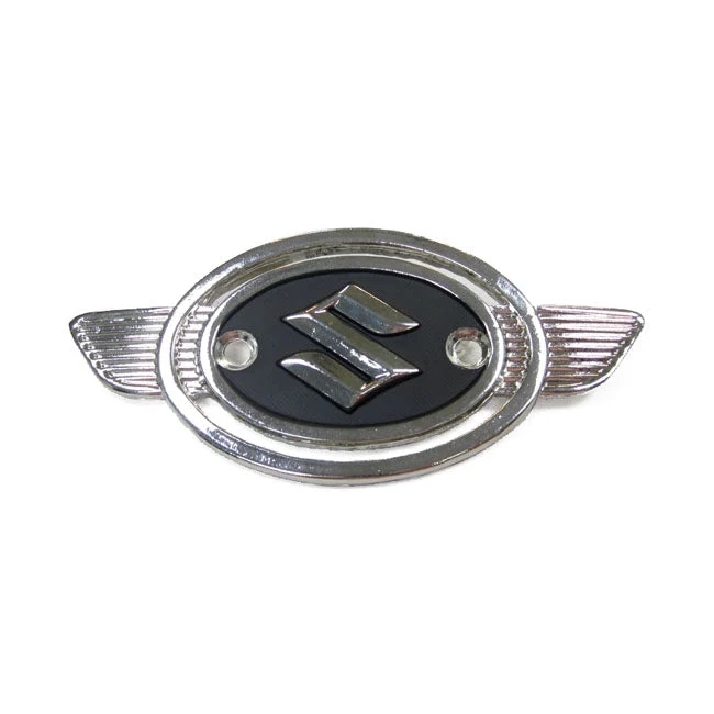 Emblème de réservoir de carburant Suzuki Argent/Noir