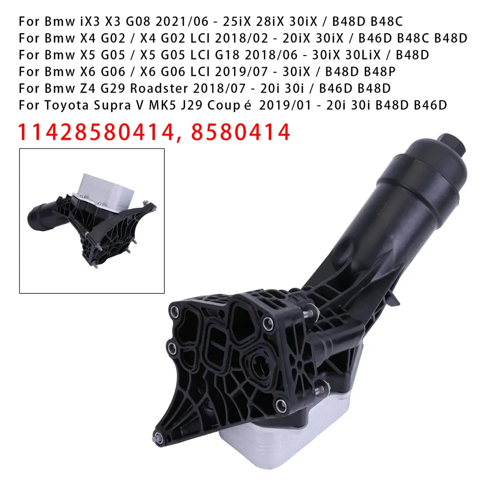 Ensemble de refroidisseur de boîtier de filtre à huile 11428580414 8580414 pour moteur BMW B42 B46 B48