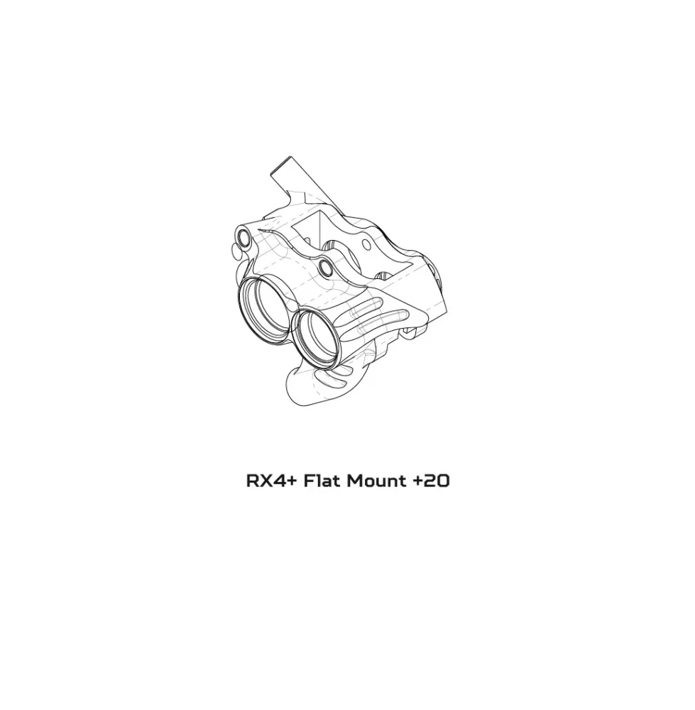 Etrier de Frein HOPE RX4+ SL FM 34mm (+20) 4 Pistons Minéral Noir