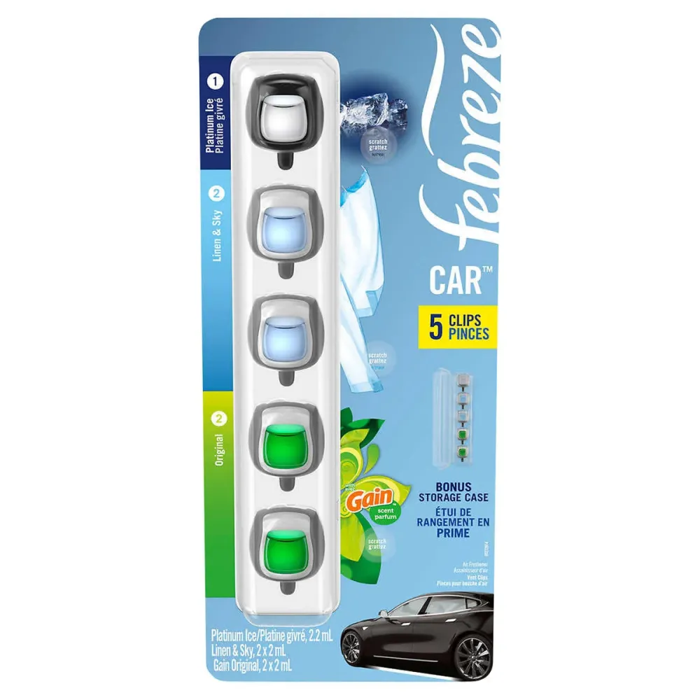 Febreze - Clips d'ération pour désodorisant pour automobile, parfums assortis