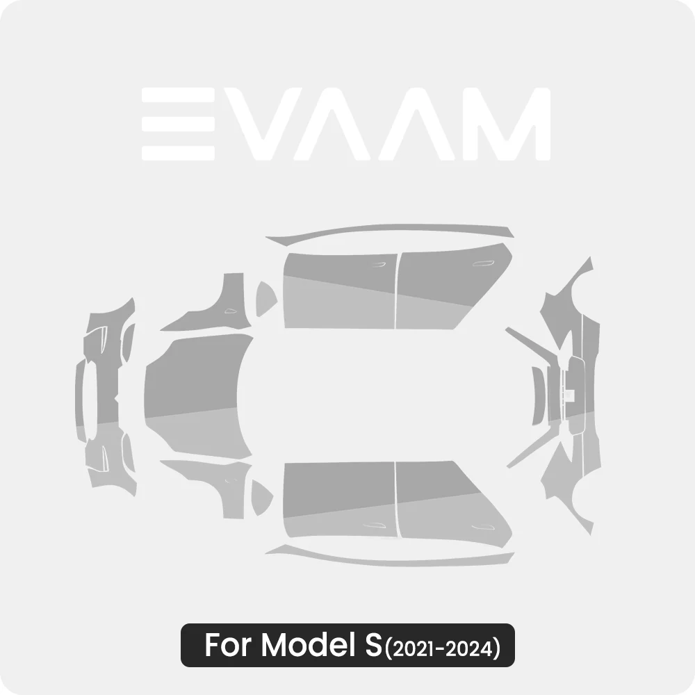 Film de protection de peinture invisible prédécoupé en TPU (PPF) pour Tesla Model S (2021-2024)