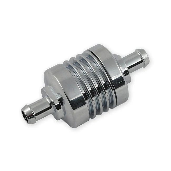 Filtre à carburant strié 3/8" (9,5mm) Chrome