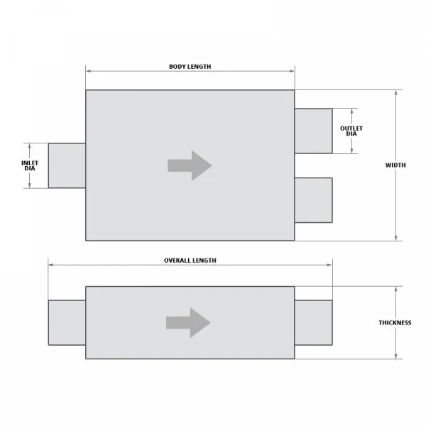 Silencieux Flowfx 3"(C)/2.5"Out(D), 4X9X14, Flow Fx Flowmaster
