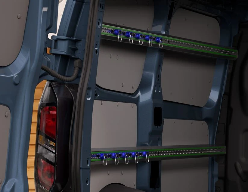 Anneaux d’arrimage du chargement bleus pour Ford Transit Custom