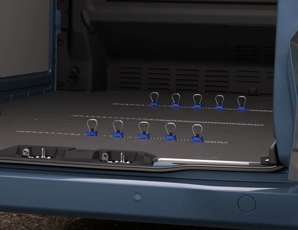 Anneaux d’arrimage du chargement bleus pour Ford Transit Custom