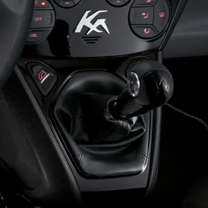 Originale Ford Ka Pommeau de levier de vitesses noir laqué avec insert en cuir noir