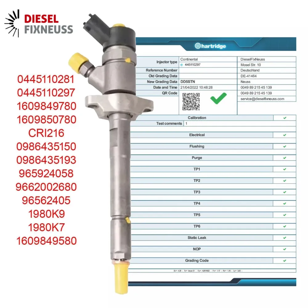 Ford 1.6 TDCi Citroën Peugeot 1.6 HDi injecteur diesel Bosch 0445110297