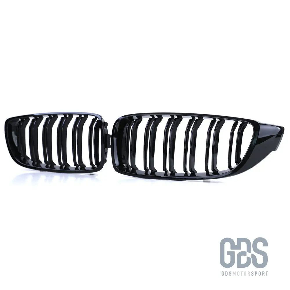 2 Grilles de calandre Noir Brillant BMW F32/ F33/ F36 Lame Double Look M4