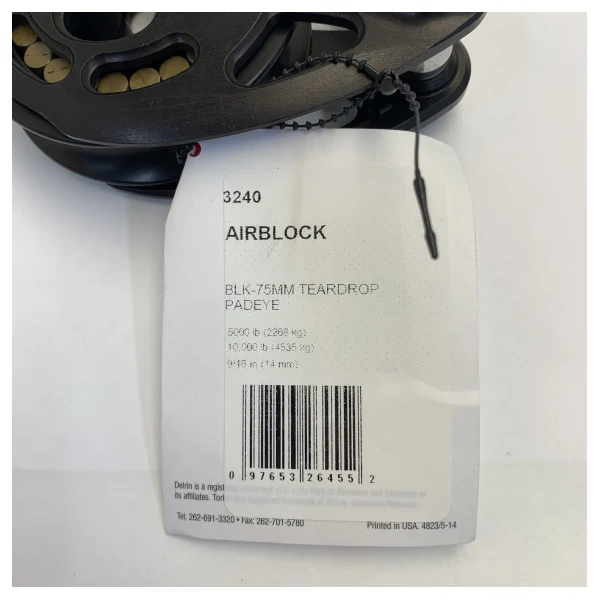 Harken 3240 Black Magic High Load Aluminium 75 mm Pad-Eye Système de poulie