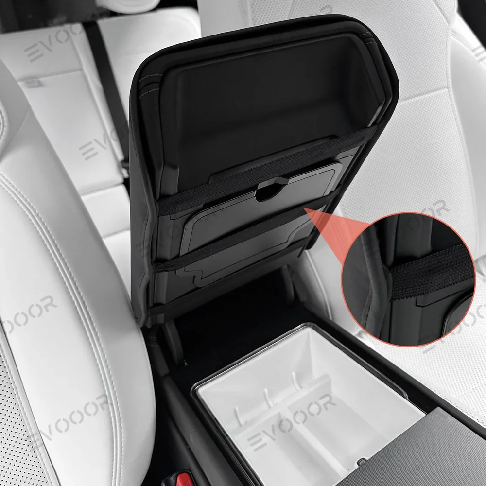 Housse d'accoudoir de console centrale en cuir Nappa–Protection élégante pour Tesla Model Y Juniper 2025+