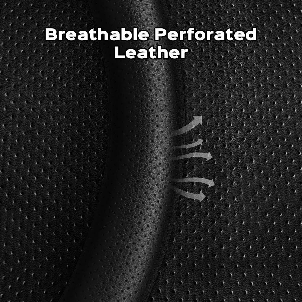 Housse de volant en cuir à motif carbone en forme de D pour Tesla Model 3 Highland 2024+