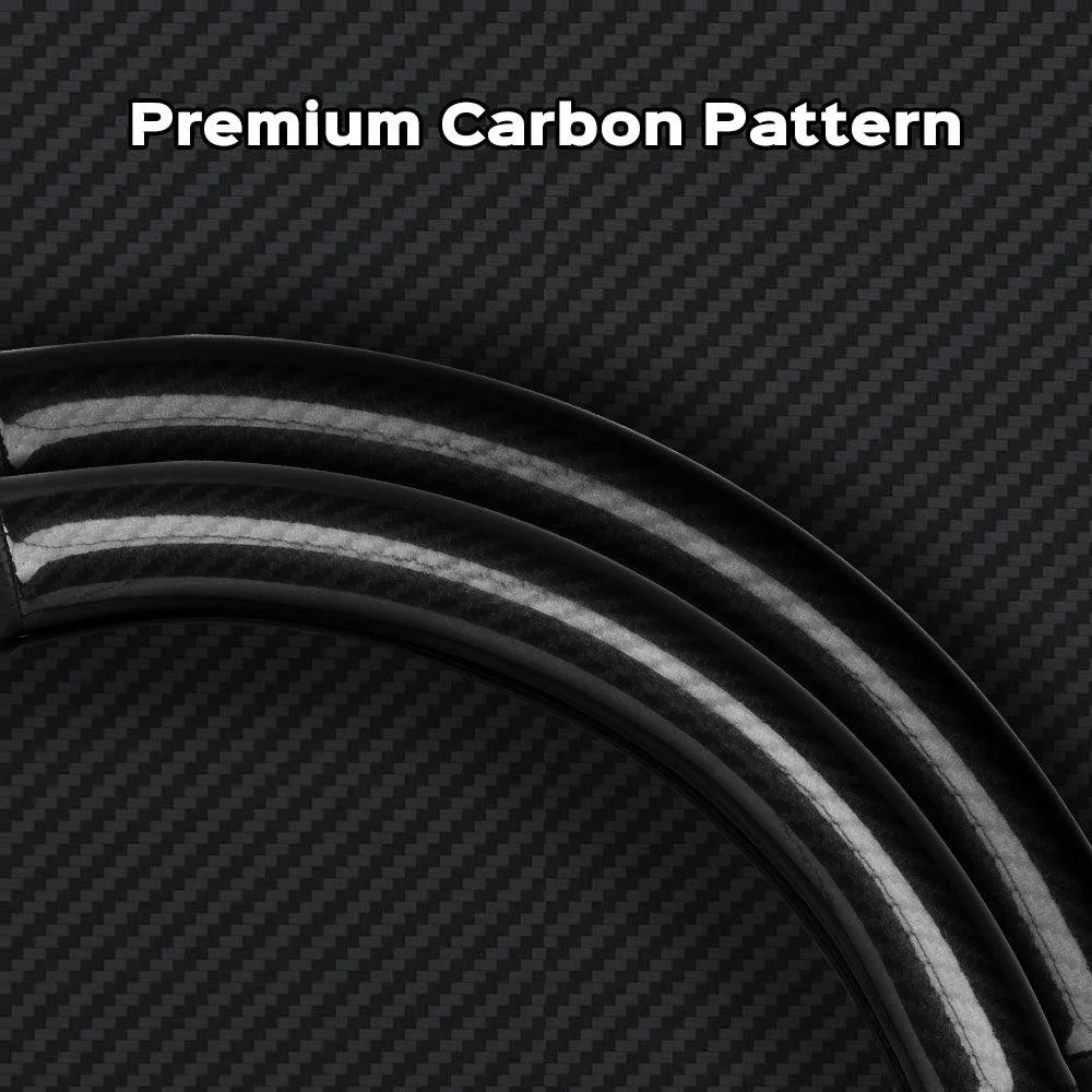 Housse de volant en cuir à motif carbone en forme de D pour Tesla Model 3 Highland 2024+