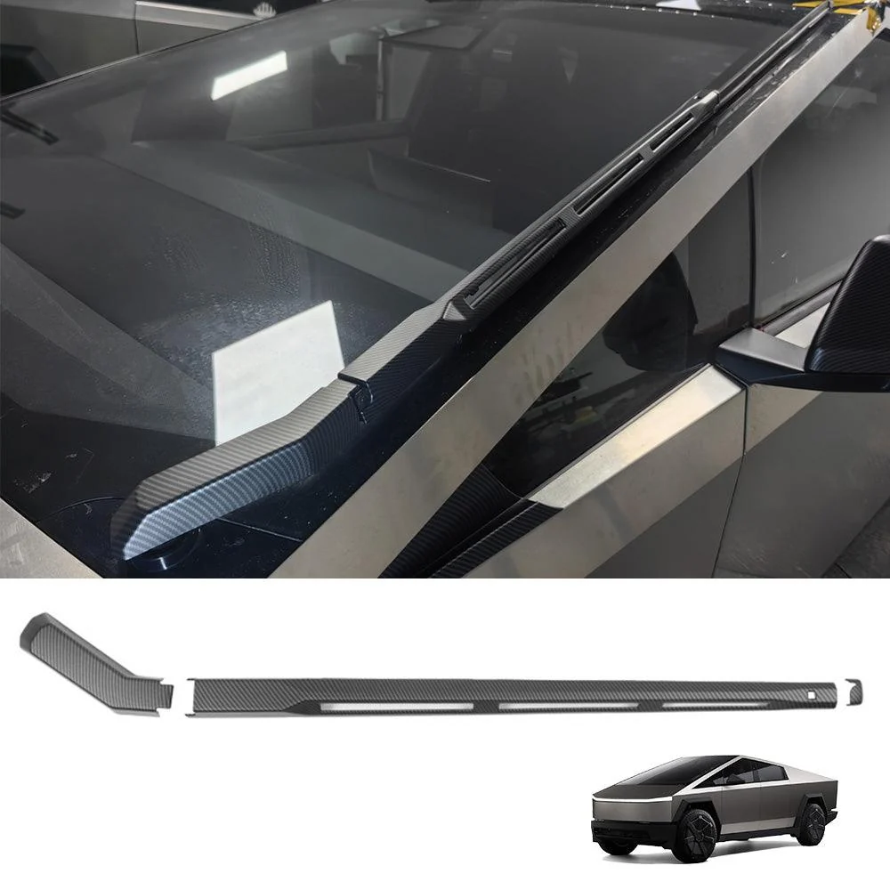 Housses d'essuie-glace (motif fibre de carbone ABS) pour Tesla Cybertruck