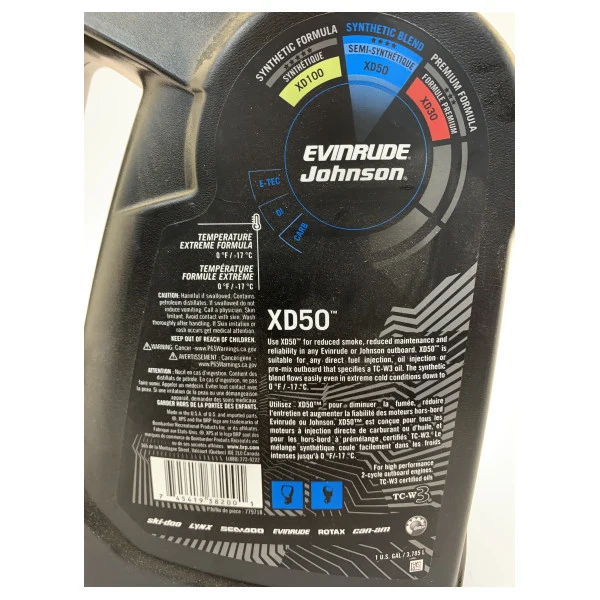 Huile moteur marine Evinrude Johnson XD50 - Huile synthétique pour moteurs deux temps