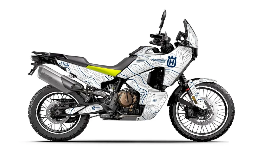HUSQVARNA Norden 901 KITS DÉCO - "Topography" (Blanc/Bleu)