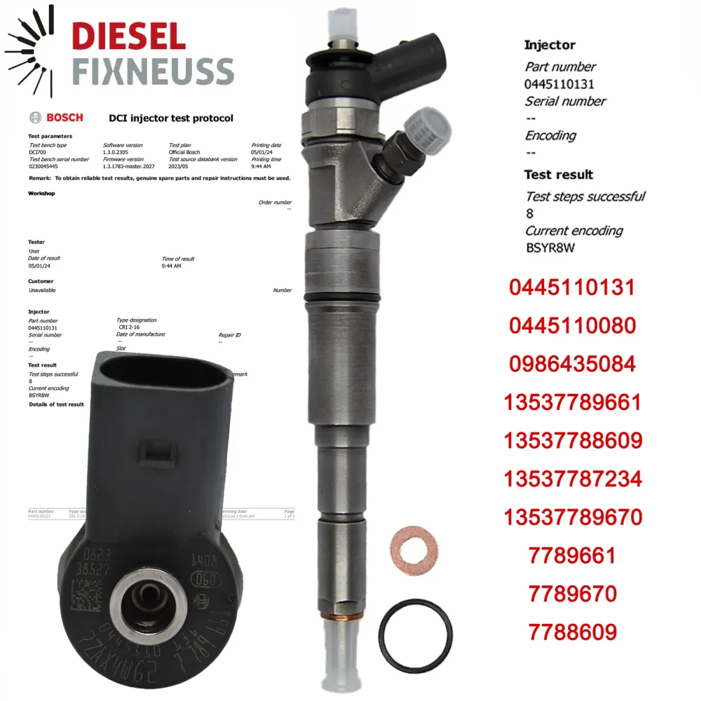 4x Injecteur 0445110131 BMW E46 320d (150ps) 330d 330xd (204ps) 320td 7788609