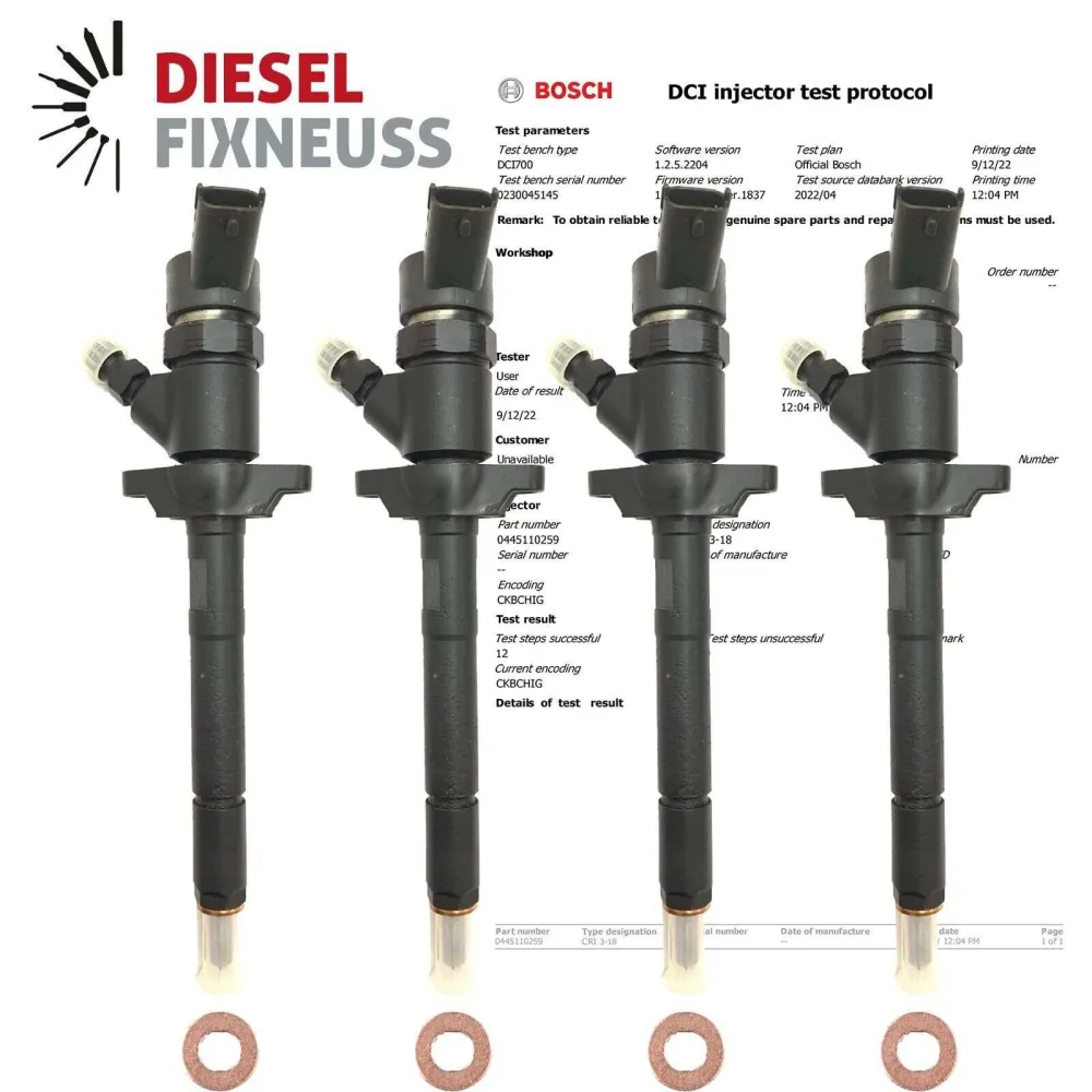 4 x Injecteur 0445110259 CITROEN C3 C4 C5 1.6 HDi FORD FOCUS II 1.6 TDCi