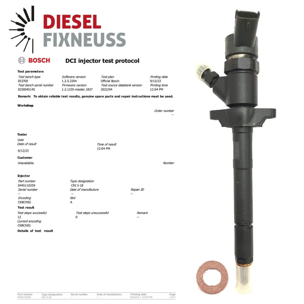 4 x Injecteur 0445110259 CITROEN C3 C4 C5 1.6 HDi FORD FOCUS II 1.6 TDCi
