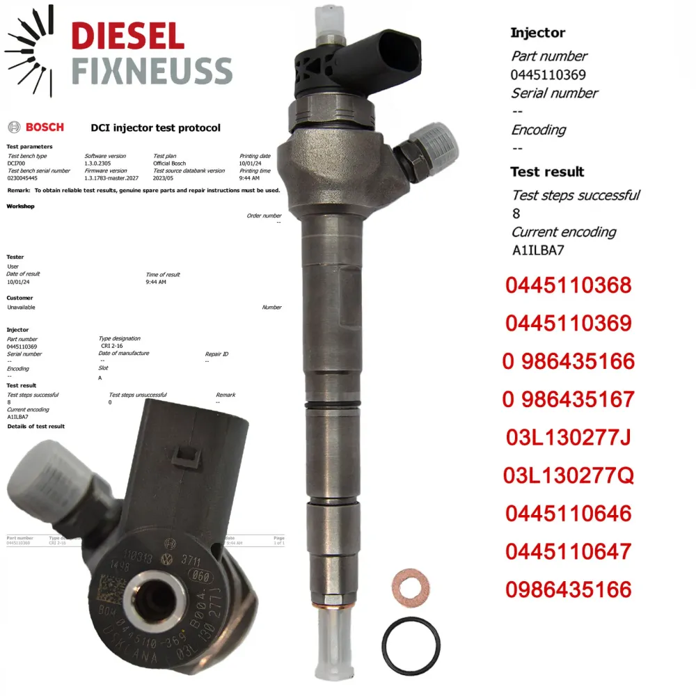 Injecteur 0445110368 AUDI A3 A4 A6 TT 2.0 TDI 0445110369 03L130277J