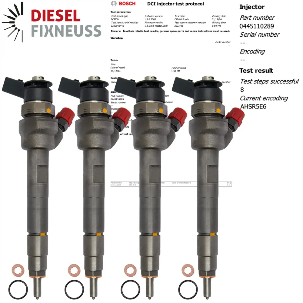 4x INJECTEUR 0445110601 BMW 116d 118d E81 E87 F20 F21 118d E88 E82 0445110289