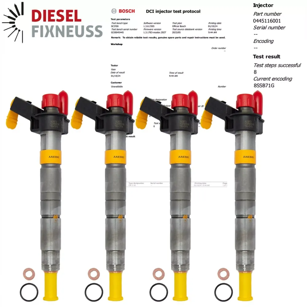 4x Injecteur 0445116001 BMW 0986435363 7797877 7797878 7809190