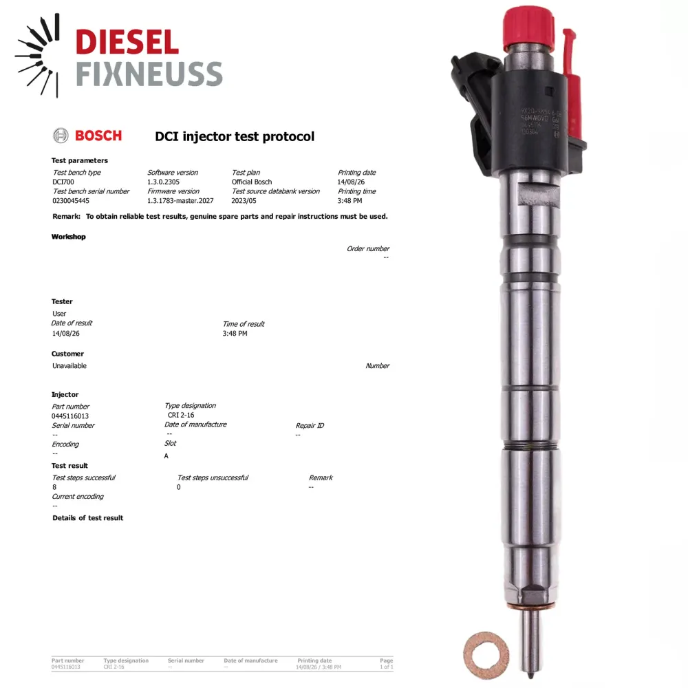 4x Injecteur 0445116013 9X2Q-9K546DB Jaguar Land Range Rover 3.0 TDV6